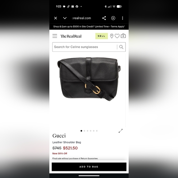 GUCCI Rare Vintage Shoulder Bag Crossbody Boar Skin Gold Hardware Leather Unisex - Picture 14 of 15